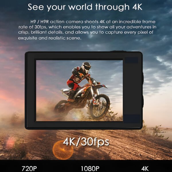 4K Ultra HD Action Camera – Waterproof 30M, 2.0" LCD Screen, WiFi-Enabled Sports DV