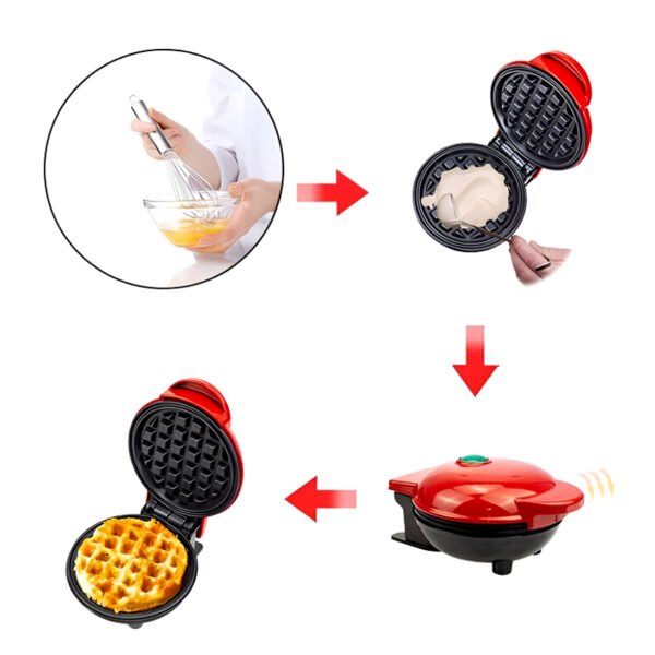 Compact 4-Inch 350W Non-Stick Electric Mini Waffle Maker Machine