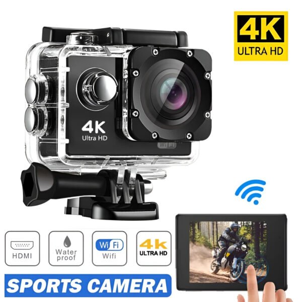4K Ultra HD Action Camera – Waterproof 30M, 2.0" LCD Screen, WiFi-Enabled Sports DV