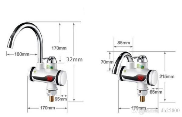 Hot Water Tap Instant Heating Faucet, Electric Geyser, Shock Proof  Digital Display with Shower Head for kitchen and bathroom, Water Geezer - Image 6