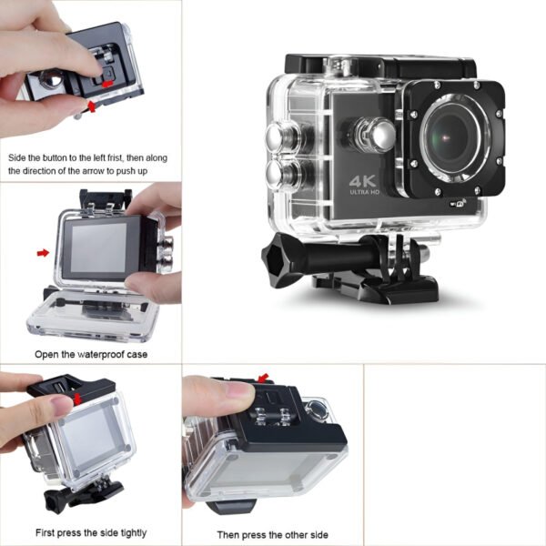 4K Ultra HD Action Camera – Waterproof 30M, 2.0" LCD Screen, WiFi-Enabled Sports DV