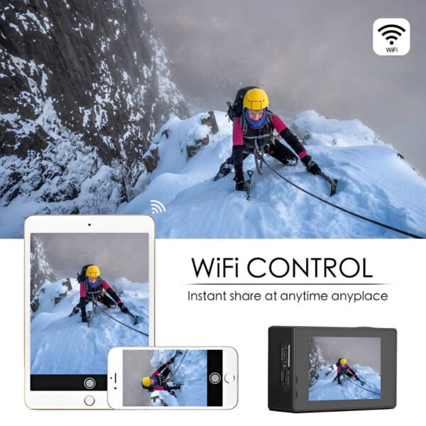 4K Ultra HD Action Camera – Waterproof 30M, 2.0" LCD Screen, WiFi-Enabled Sports DV