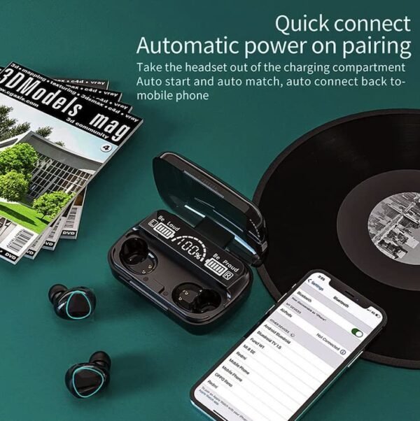 M10 TWS Wireless Earbuds with Charging Power Bank & LED Display 3D Touch Bluetooth Headset - Image 8