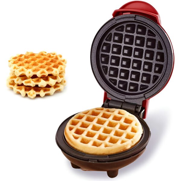 Compact 4-Inch 350W Non-Stick Electric Mini Waffle Maker Machine
