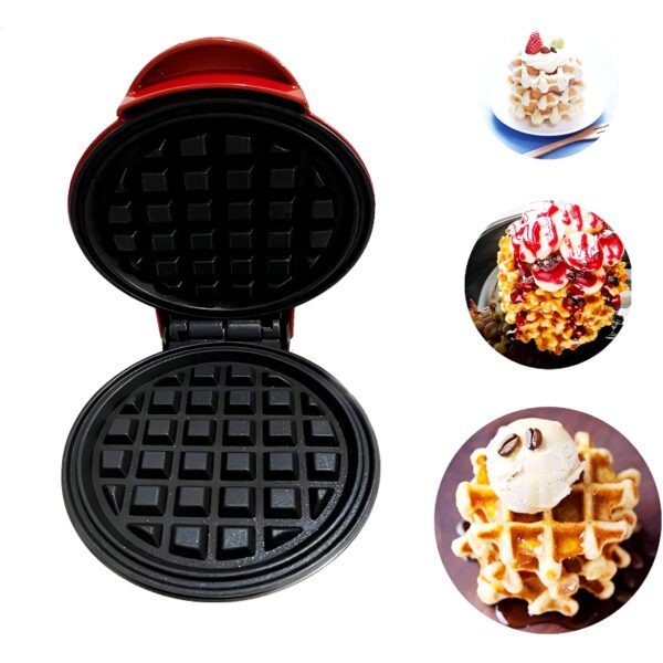 Compact 4-Inch 350W Non-Stick Electric Mini Waffle Maker Machine
