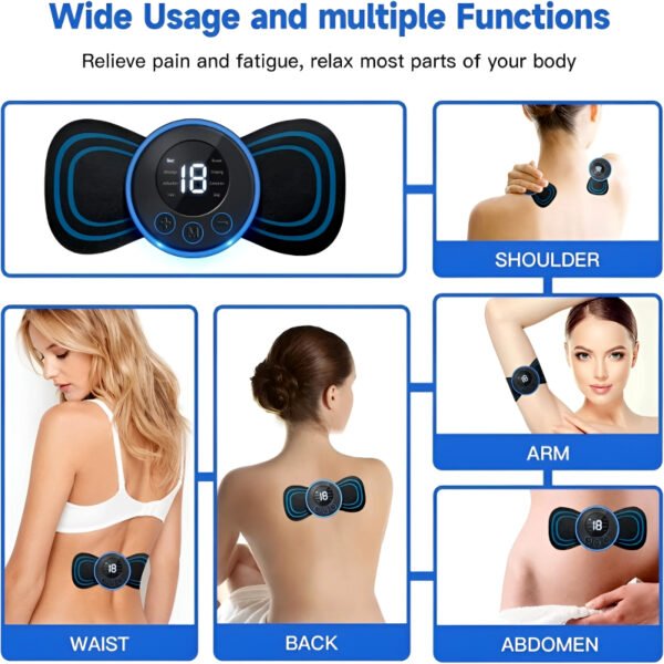 Pack of 2 Mini Electric Massage Sticks – 8 Modes, 19 Intensity Levels, Portable Muscle Relaxation Tool