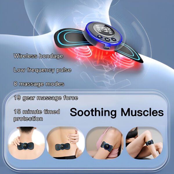Pack of 2 Mini Electric Massage Sticks – 8 Modes, 19 Intensity Levels, Portable Muscle Relaxation Tool
