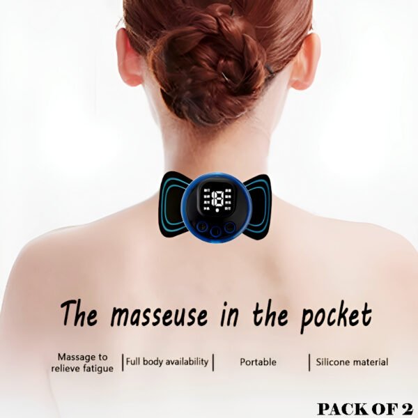 Pack of 2 Mini Electric Massage Sticks – 8 Modes, 19 Intensity Levels, Portable Muscle Relaxation Tool