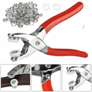 Metal button piler with buttons