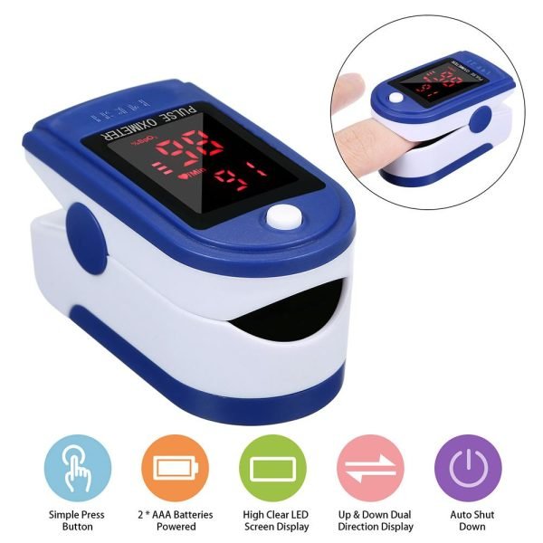 Fingertip Pulse Oximeter | Accurate Blood Oxygen Saturation Detector & Pulse Rate Monitor | Portable & User-Friendly Design