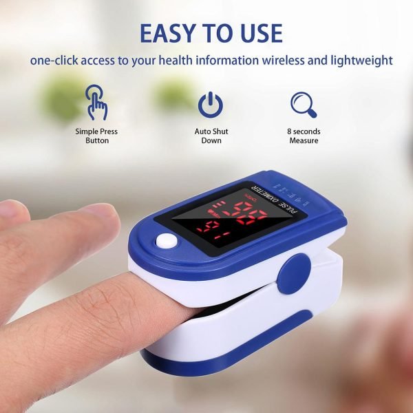 Fingertip Pulse Oximeter | Accurate Blood Oxygen Saturation Detector & Pulse Rate Monitor | Portable & User-Friendly Design