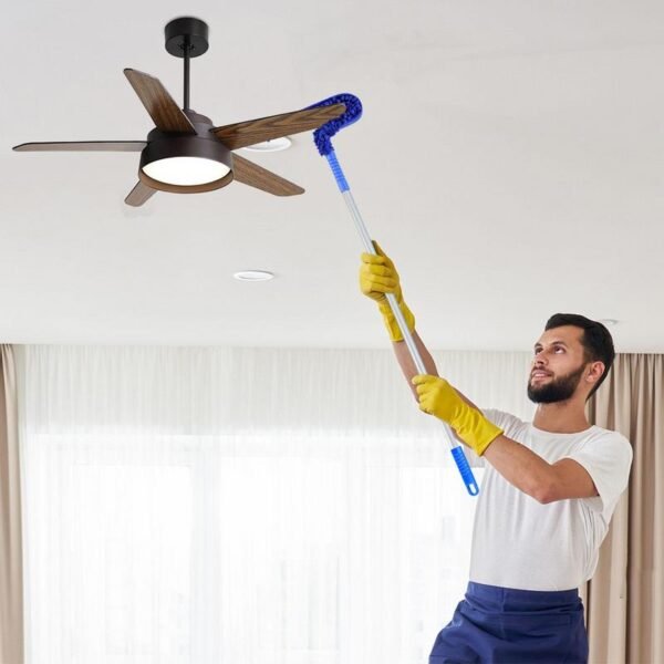 Flexible Micro Fiber Duster With Telescopic Stainless Steel Handle for Fan Cleaning - Image 2