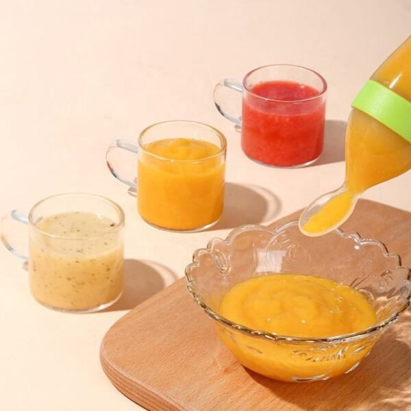 Silicone Baby Bottle With Spoon Fooder - Image 5