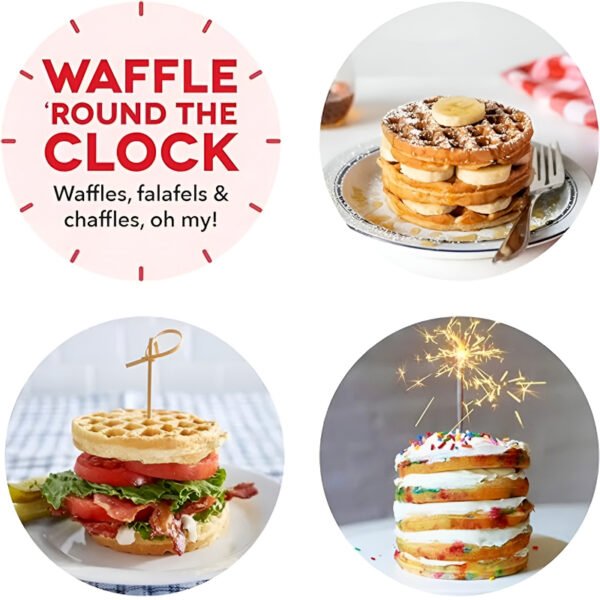 Compact 4-Inch 350W Non-Stick Electric Mini Waffle Maker Machine