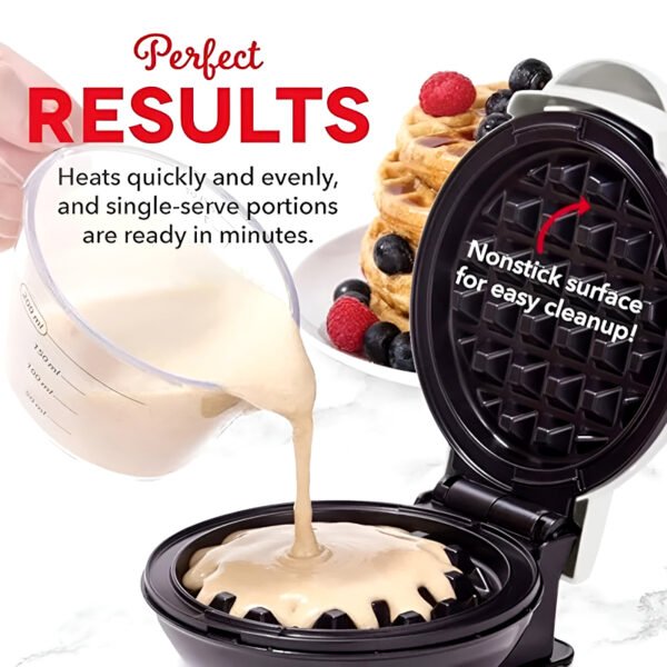 Compact 4-Inch 350W Non-Stick Electric Mini Waffle Maker Machine