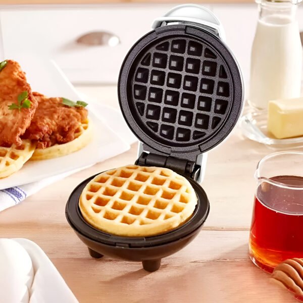 Compact 4-Inch 350W Non-Stick Electric Mini Waffle Maker Machine
