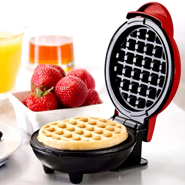 Compact 4-Inch 350W Non-Stick Electric Mini Waffle Maker Machine