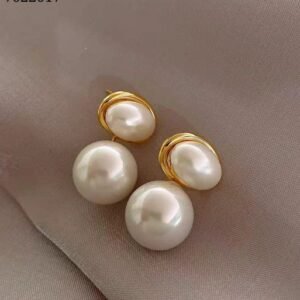 Korean Style Oval Marble Earrings – Trendy Fashion Jewelry for Women & Girls