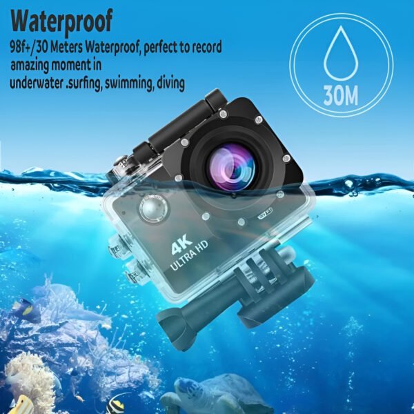 4K Ultra HD Action Camera – Waterproof 30M, 2.0" LCD Screen, WiFi-Enabled Sports DV