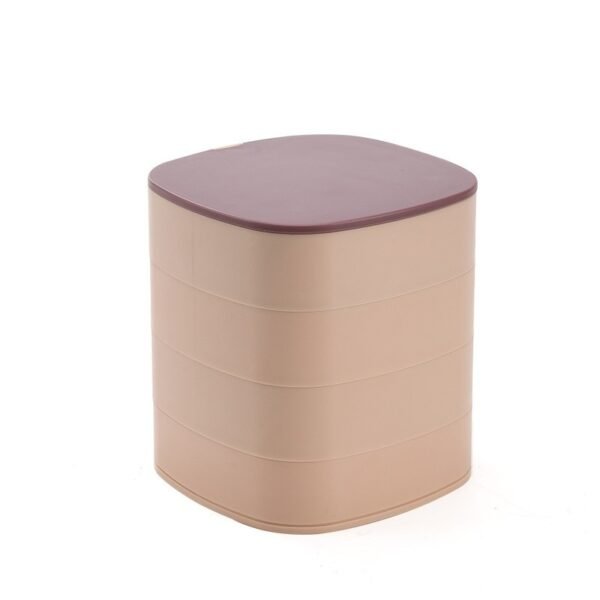 Compact Rotating Jewelry Organizer with Built-In Mirror – Portable Storage Box for Accessories