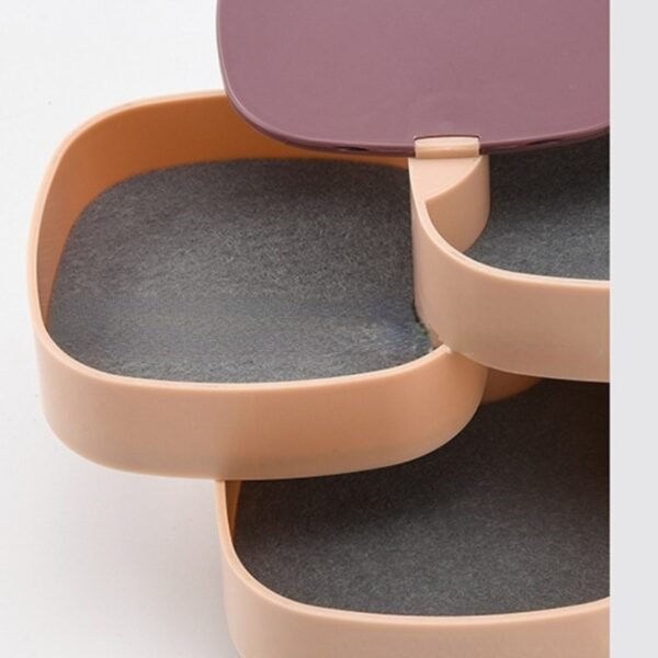 Compact Rotating Jewelry Organizer with Built-In Mirror – Portable Storage Box for Accessories