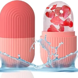 Silicone Cube Tray Shape Face Facial Ice Roller | Massage Face Roller | Frozen Facial Reusable Ice Face Roller Skincare Tool ( Random colors) (Im)