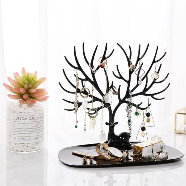 White Deer Accessories Stand & Holder Earrings Necklace Ring Bracelet Jewellery Cases & Shelf Display Tree Storage - Image 2
