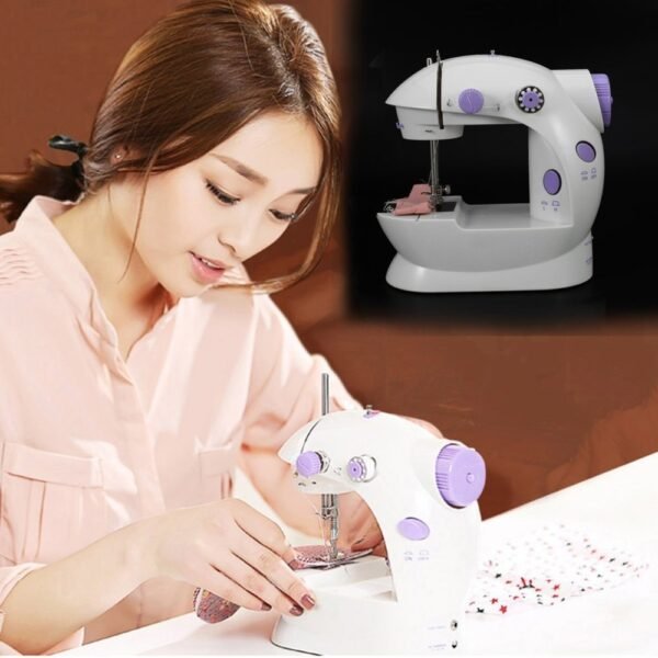 Electric Mini Sewing Machine Home Hand Machine Lock Stitch Adjustment With Light Handheld Portable Machine - Image 13