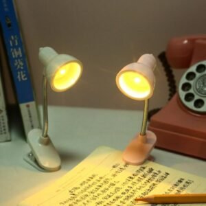 1pc Mini LED Clamp Reading Lamp Night Light (Random Color).