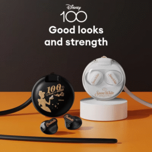 Disney 100th Anniversary Bluetooth 5.3 Earbuds – QS-T1 Wireless, HiFi Stereo, Low Latency Headphones in Random Color.