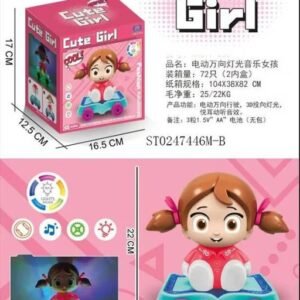 Funny Cute Girl Car with Light & Sound – High-Quality Toy for Baby Girls in Random Colors