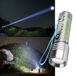Coba Mini LED Torch (CB 1658) – Super bright, zoomable flashlight with multiple modes for outdoor use (random color).