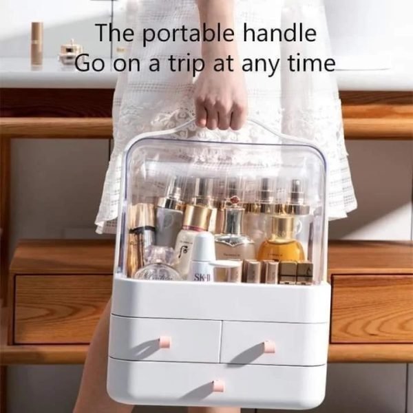 Acrylic Cosmetic Organizer with Drawers – Makeup & Skincare Storage (Random Color)