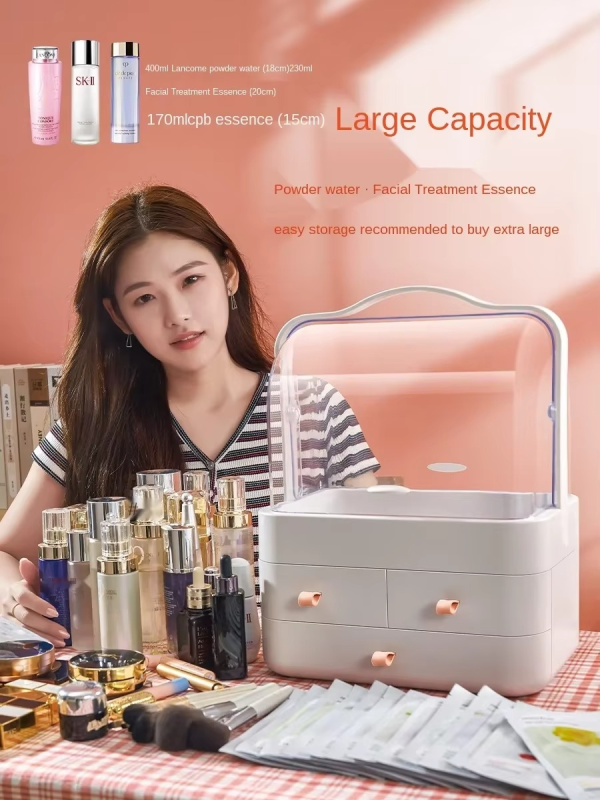 Acrylic Cosmetic Organizer with Drawers – Makeup & Skincare Storage (Random Color)