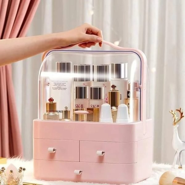 Acrylic Cosmetic Organizer with Drawers – Makeup & Skincare Storage (Random Color)