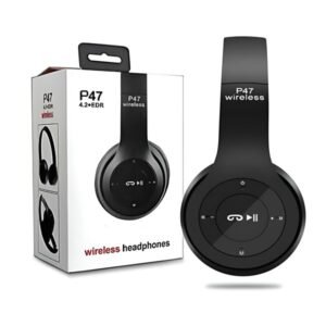 P47 Wireless Headphones – Ultra-Compact Bluetooth Gaming Headset in Random Color.