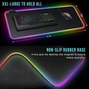 RGB Gaming Mouse Pad with Dynamic LED Lighting Effects.