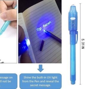 Secret Message Spy Pens – Set of 6 Invisible Ink Pens with UV Light for Hidden Writing and Fun Discoveries.