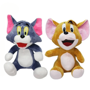 The Naughty Tom & Clever Jerry Soft Plush Toy Set for Kids – 50cm Stuffed Cat and Mouse.