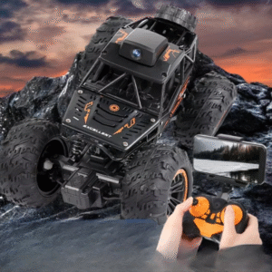 Crawler Cross Country RC Car with 720p HD WiFi Camera | 1:18 Scale Off-Road Monster Truck | Rechargeable Remote Control Car for Kids – Black