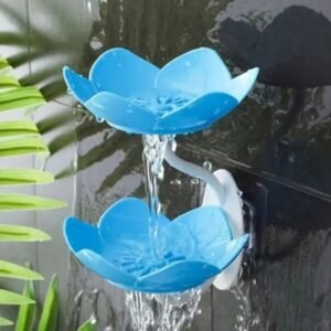 Lotus Flower Wall-Mounted Double-Layer Soap Holder with Drainage (Random Color)