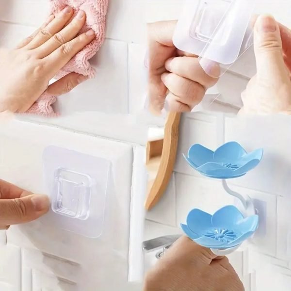 Lotus Flower Wall-Mounted Double-Layer Soap Holder with Drainage (Random Color)