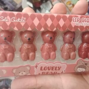 Pack of 5 Matte Teddy Bear Lip Gloss | High-Quality Lip Gloss for Girls & Women | Random Shades Included